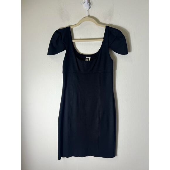 Tt Collection Black Cap Sleeve Knee Length Dress Sz 2 - Picture 2 of 3